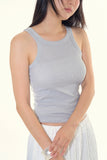 Half wrinkled ribbed sleeveless