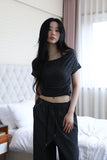 Off-Layer Shirring Halter Top