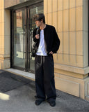 Wide leg denim pants