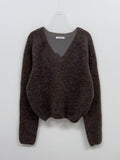 Mix Boucle V-Neck Overfit Knit