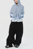 (W) Mush Striped Zip Hoodie
