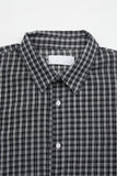 Vina sheer check wrinkle shirt