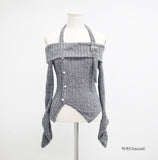 Kuni Halter Neck Off-Shoulder Knit