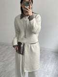 [Skirt SET] Mohair Layered Knit Two-Piece