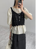 Punching See-through Knit Vest