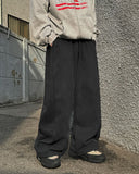 Side tuck wide pants