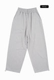 Long waist rib loose sweatpants