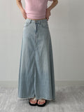547 Vintage Flare Long Denim Skirt