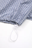 Zeckon check hooded shirt