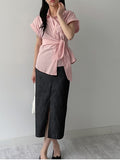 Selvage Slit H-Line Long Skirt