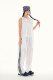 Back ribbon see-through sleeveless