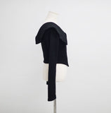 Twill Rib Big Collar Knit