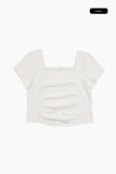 Sierra shirring square-neck tee