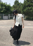 PUFF SLEEVE SHIRRING BLOUSE