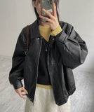 Chapter Leather Loose Fit Blouson Jumper