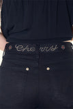 Cherry stone low-rise bootcut pants