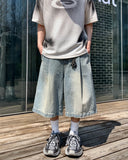 Teen Washed Deep Tuck Bermuda Denim