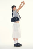 Momo stripe collar crop tee