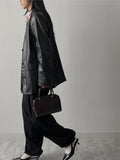 Scarlett No Collar Overfit Leather Jacket