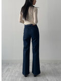 Pocket High Waist Center Crease Bootcut Denim