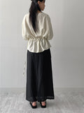 [Short sleeve ver.] Julie Frill Round Neck Blouse