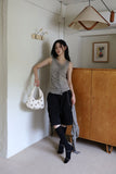 Hash ruffle shirring sleeveless