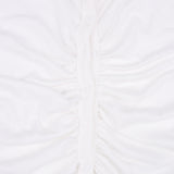 Lucent shirring button crop tee