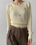 Mu Symbol Raglan V-neck Knit