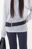 Bold leather belt