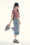 Wengen carpenter banding denim bermuda pants
