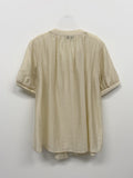 Tassel See-Through Long Short Sleeve Blouse