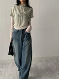 Shubi See-Through Half Blouse