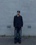 Crack Washed Tin Blue Denim