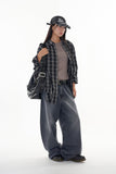Grid vintage washed check shirt