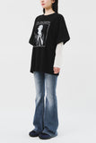 (W) Greyish Low Bootscut Denim