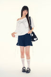 Ribbon unbalanced t-shirt