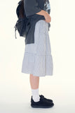 Brick check midi skirt