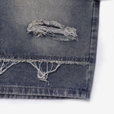 (Unisex) Mare Half Damage Denim Pants