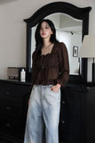 Loose fit studs fringe denim