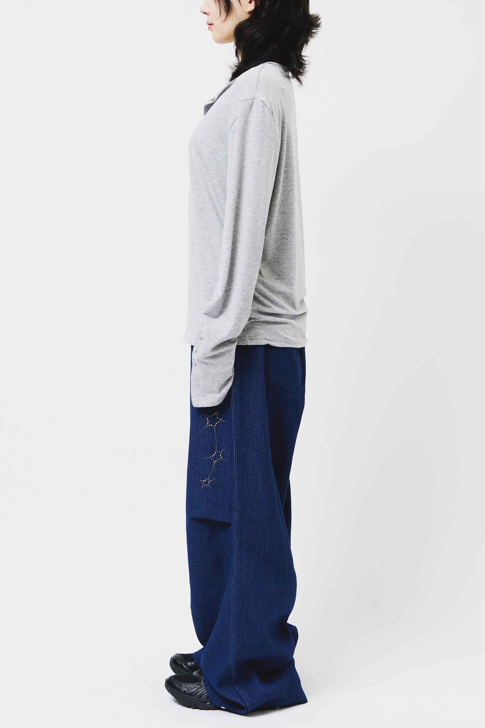 【HI FI FNK】Grid Stud Wide Denim HI FI FNK(ハイファイファンク) - グリッドスタッドワイドデニム