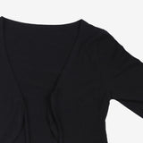 Curling crop cardigan + chiffon one-piece set