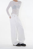 Turquoise white denim pants