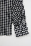 Vina sheer check wrinkle shirt