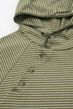 Asymmetric button raglan hoodie