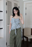 Wave ruffle chiffon sleeveless
