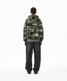 CAMO APPLIQUE HOOD ZIP UP