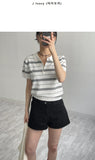 [Short sleeve ver.] Symbol stripe collar knit