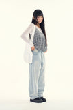 Mona check bustier blouse