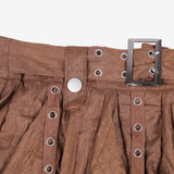 Pia Unbalanced Belt Skirt