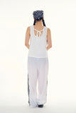 Back ribbon see-through sleeveless